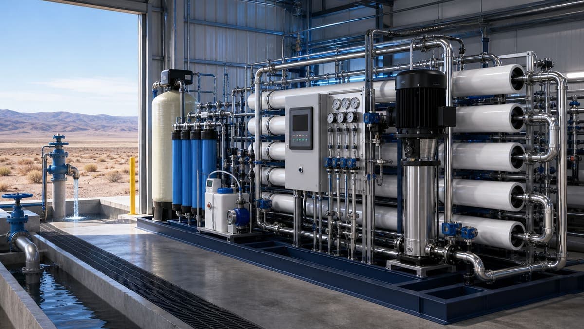 Brackish water desalination: inland high-TDS groundwater to spec water treatment solution illustration