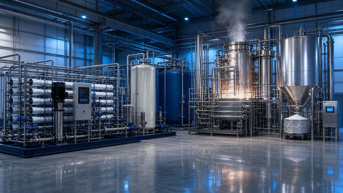 Zero liquid discharge (ZLD): membrane concentration coupled with thermal finishing water treatment solution illustration