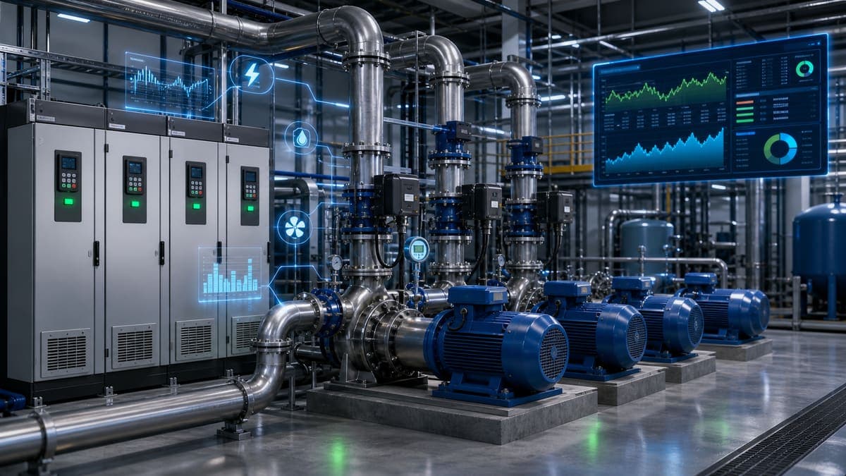 Energy Consumption Optimization: VFD strategies for lowest kWh per ton of permeate water treatment solution illustration