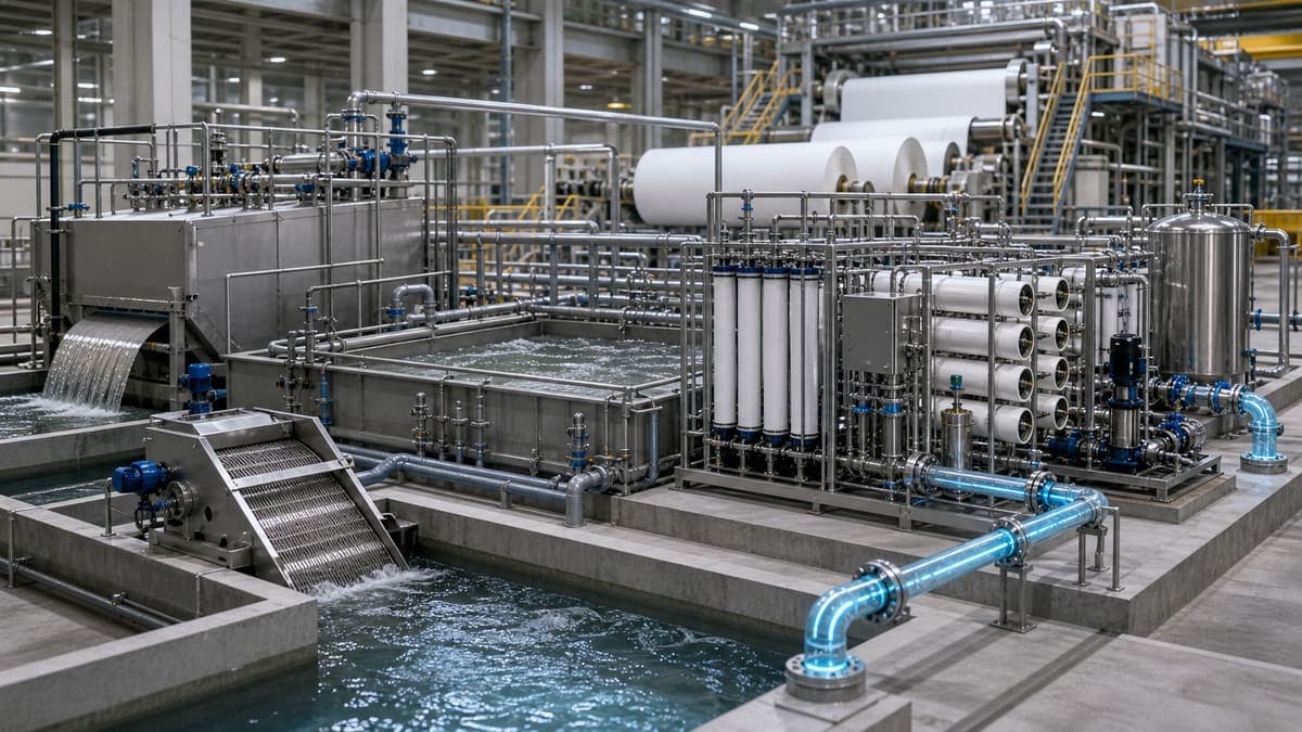 Pulp & paper: effluent COD reduction and white water closure water treatment solution illustration
