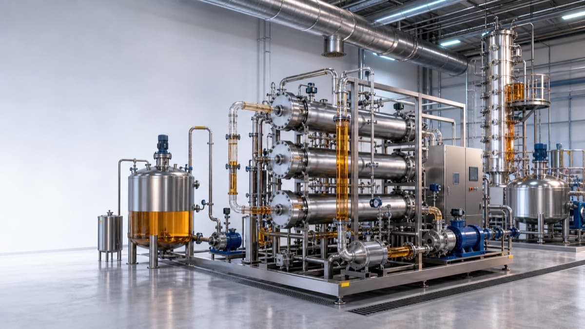 Solvent-resistant nanofiltration skid recovering pharmaceutical solvents