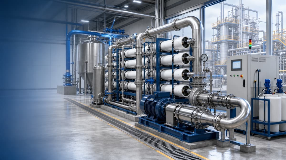 Industrial ultra-high-pressure RO skid concentrating ZLD brine