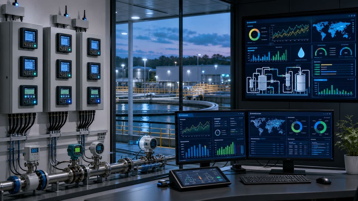Carbon Footprint Tracking for Water Plants: meter-grade data for ESG disclosures water treatment solution illustration