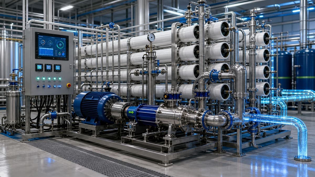 Energy Recovery in RO Systems: integrating ERDs to cut train energy 30%+ water treatment solution illustration