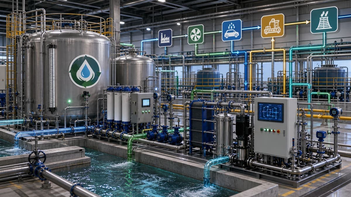 Internal Water Loop Optimization: less raw-water withdrawal, higher reuse ratio water treatment solution illustration