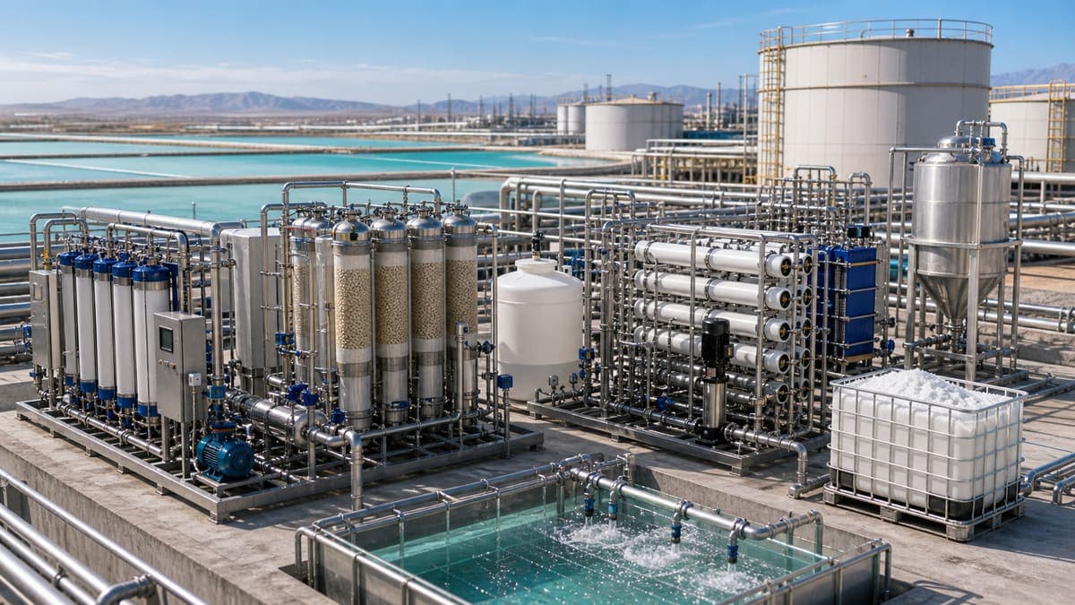 Lithium Recovery from Brine: resource chemistry from concentrated wastewater streams water treatment solution illustration