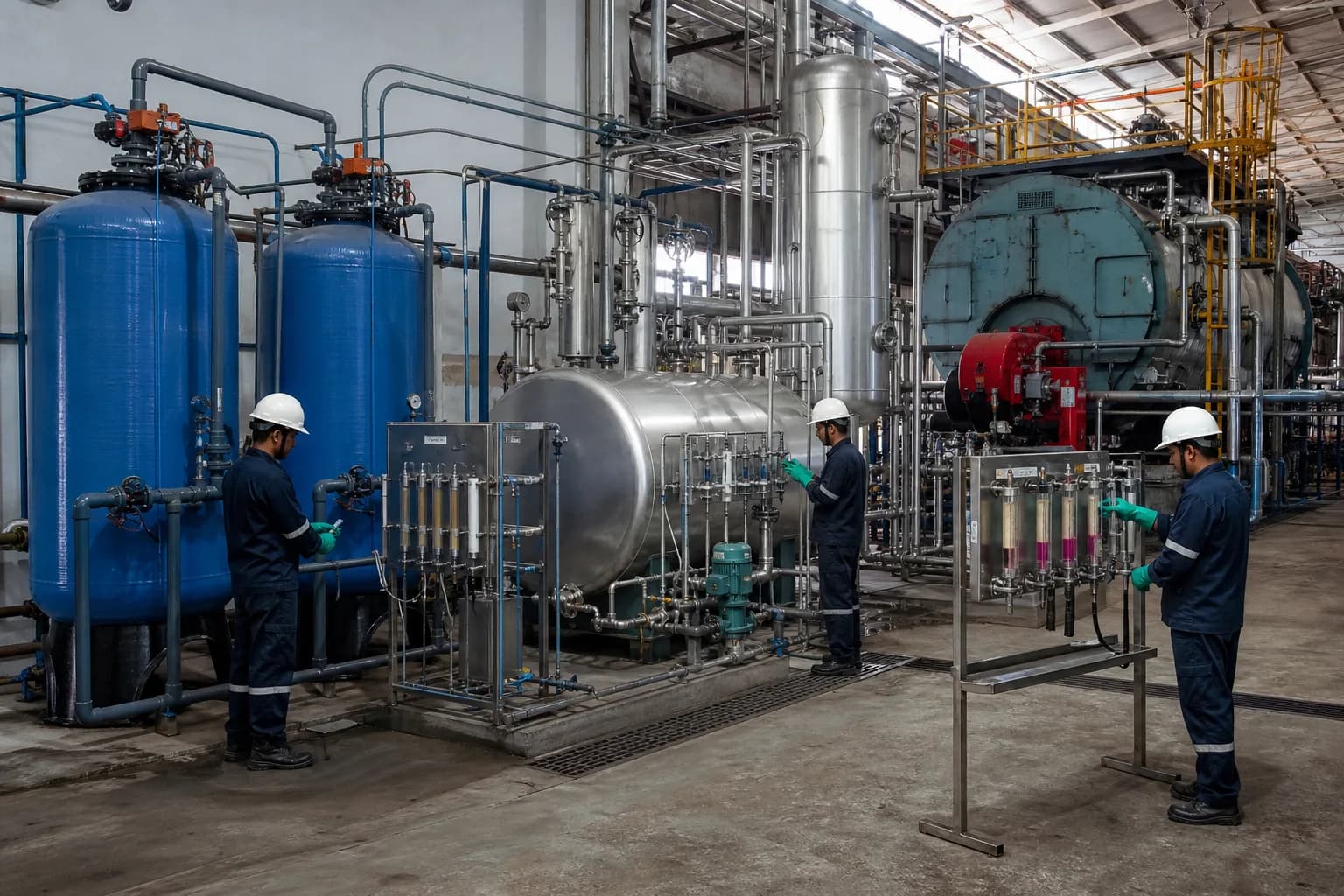Why must boiler water be deaerated, softened and pH-controlled?