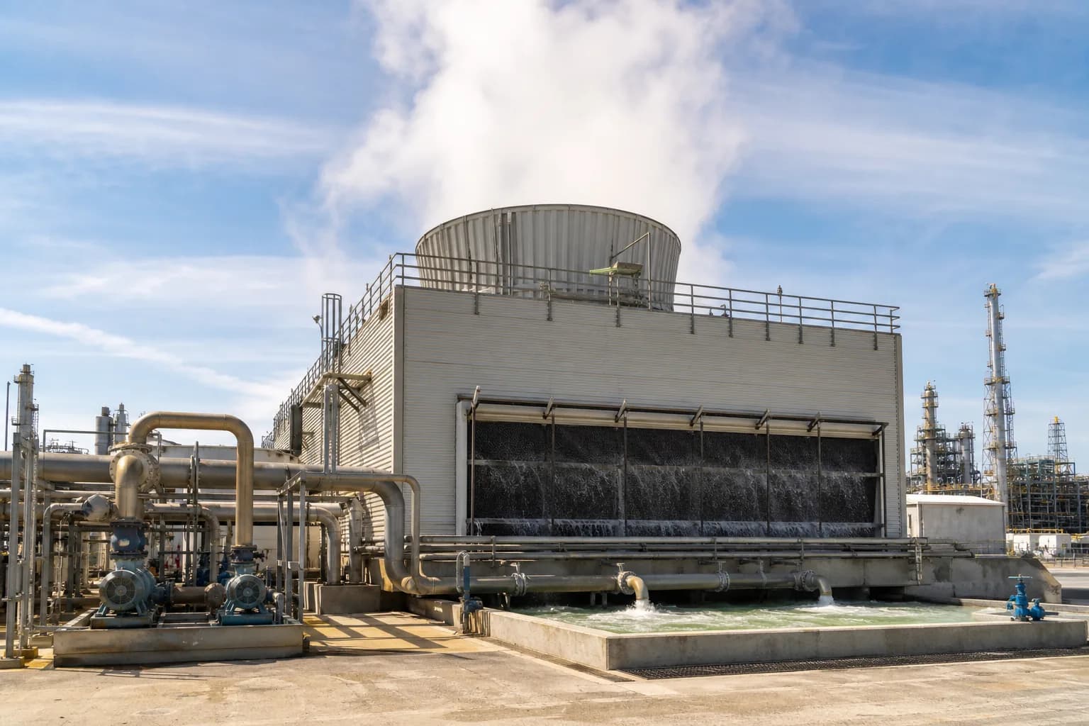 Why does a cooling tower make circulating water saltier?
