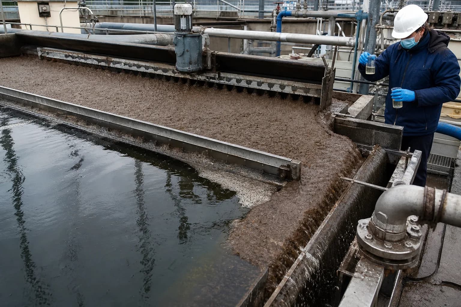 Surface diagnosis must connect skimming, effluent samples and recycle equipment：Skimmer blade and track、Mature float layer、Float trough/discharge end、Clarified point samples