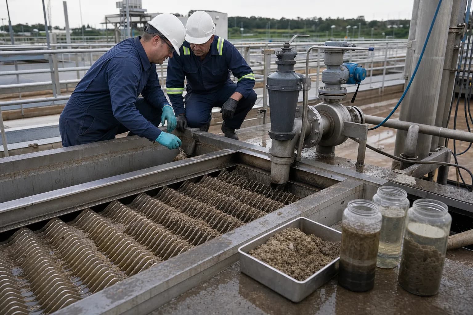 Plates, cyclone, flow control, and sludge samples govern sustained capacity：Plate fouling and channels、Inspection/wash access、Underflow and sludge samples、Cyclone, valves, and flow meter