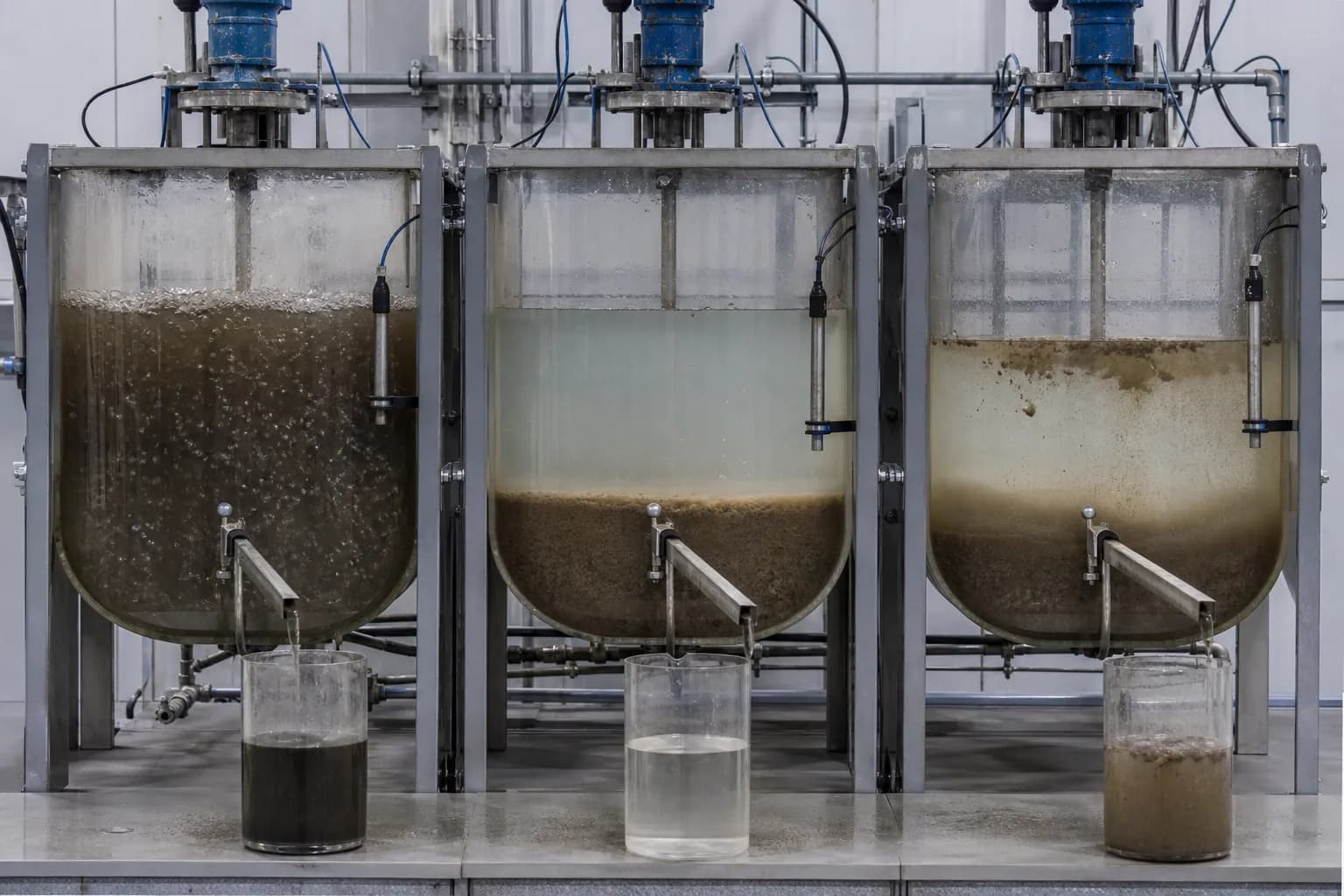 A stable interface must survive the transition from settle to draw：Aerated mixed phase、Clear-water/sludge interface、Compressed sludge blanket、Solids carryover during draw