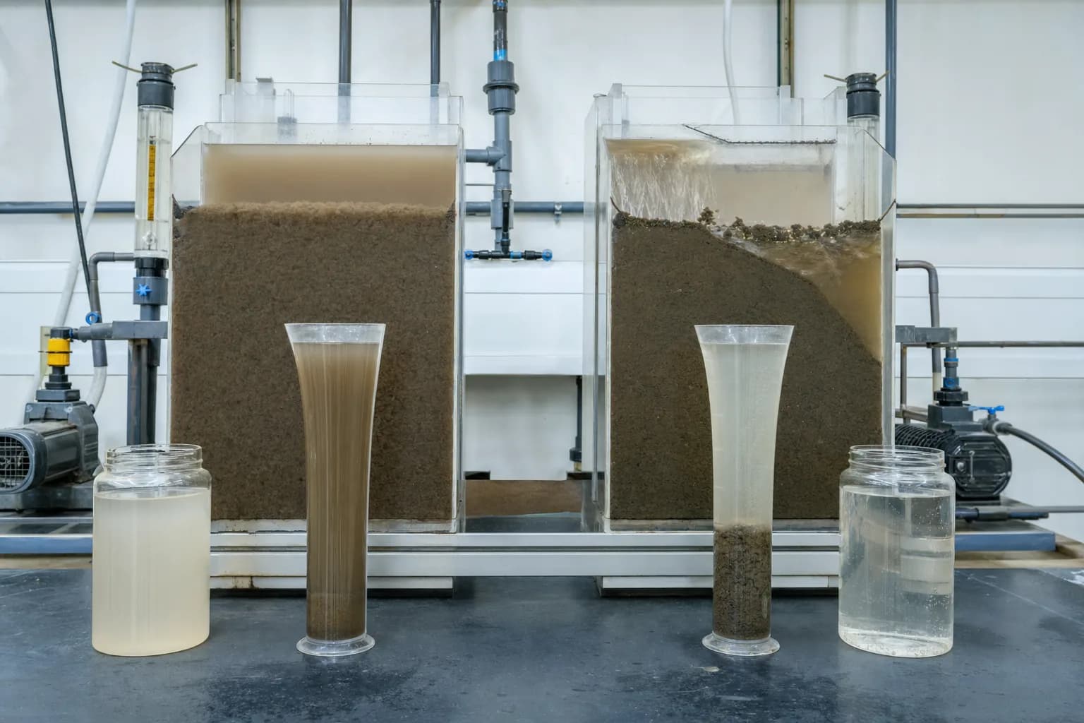 How can sludge bulking be distinguished from clarifier washout?