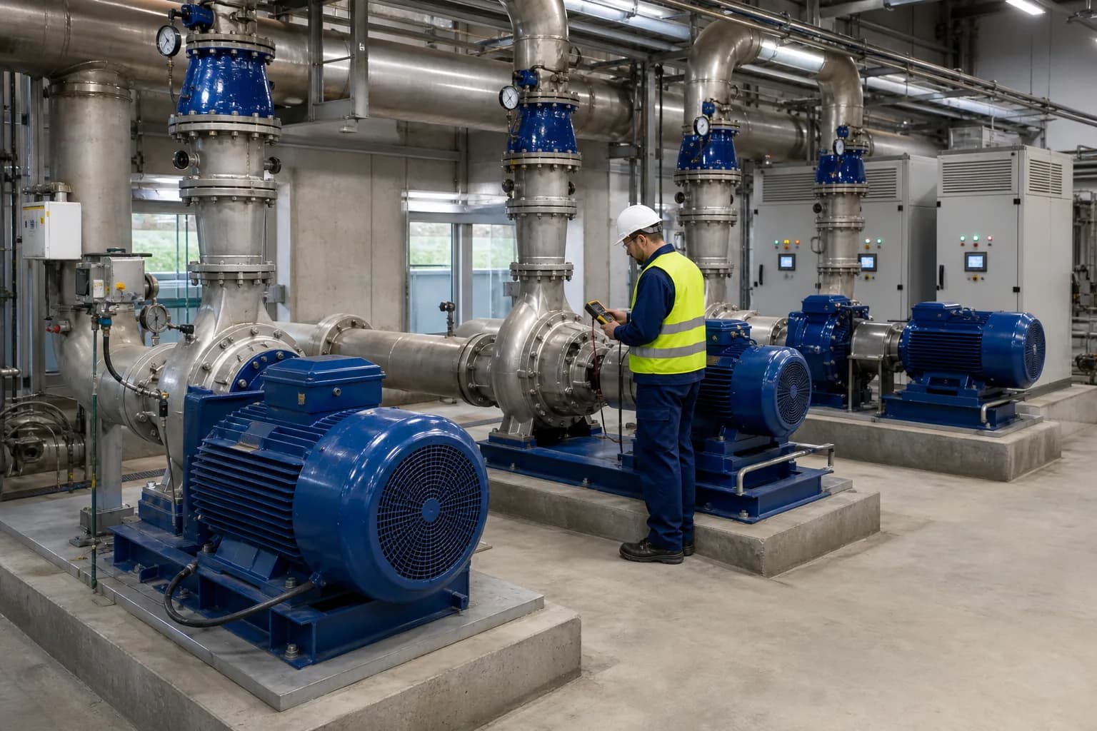How does a variable-frequency drive reduce pump energy use?