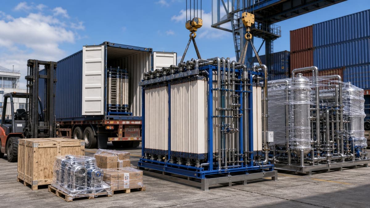 Cross-border Logistics for Heavy Equipment: moving large MBR and packaged trains without surprises water treatment solution illustration