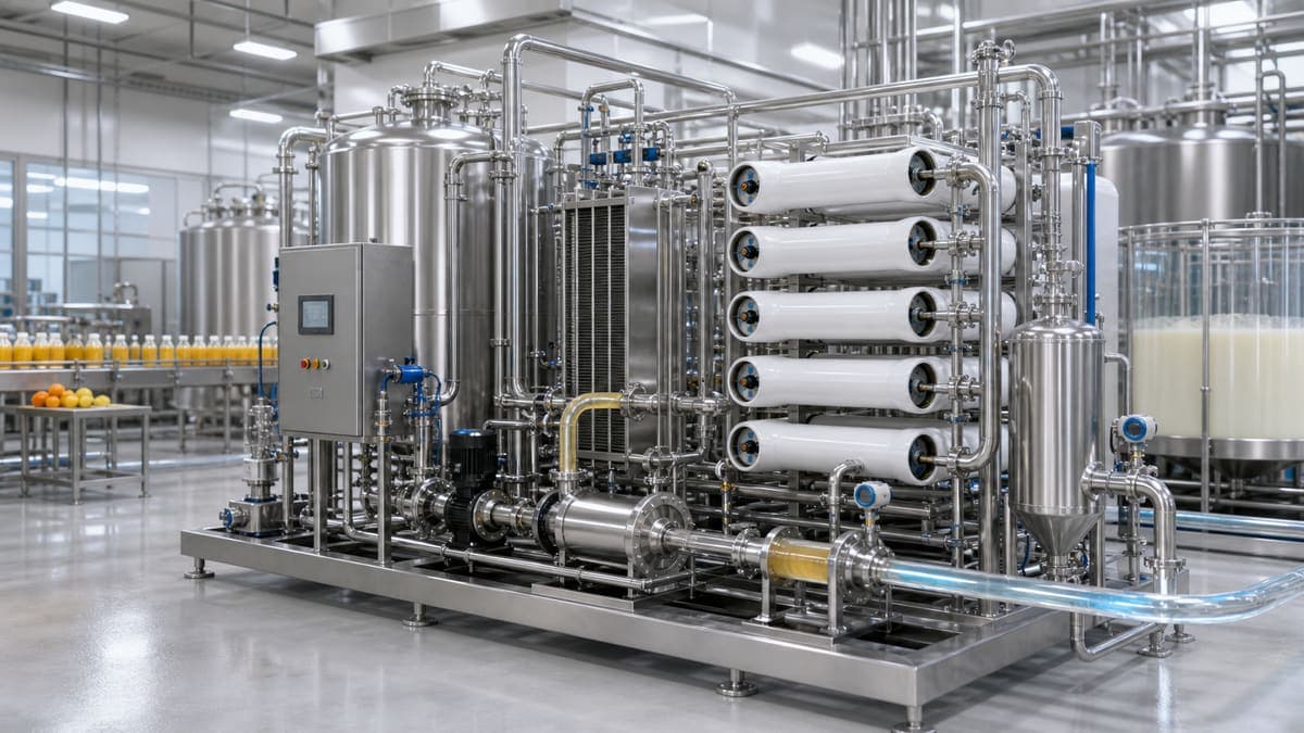 Dairy & juice: membrane concentration and quality retention water treatment solution illustration