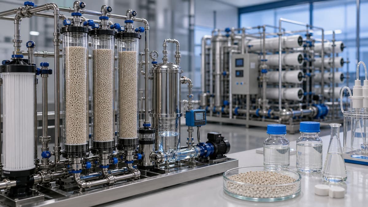 Targeted Fluoride Adsorption Media: nano-engineered sorbents from 5 mg/L toward 0.5 mg/L in complex matrices water treatment solution illustration