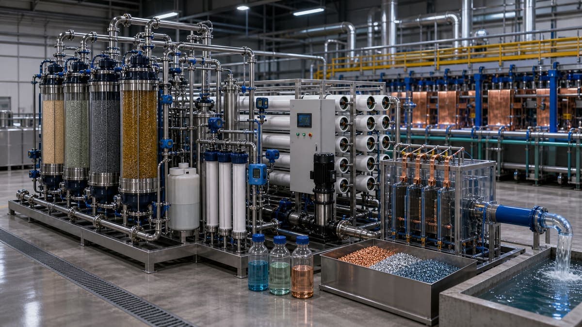 Selective Heavy Metal Harvesting: copper, nickel, zinc recovery from industrial streams water treatment solution illustration
