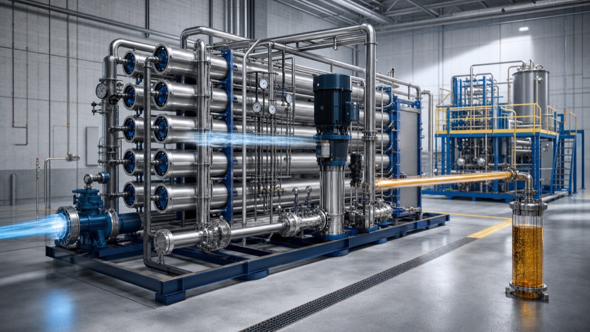 Industrial ultra-high-pressure RO skid concentrating ZLD brine