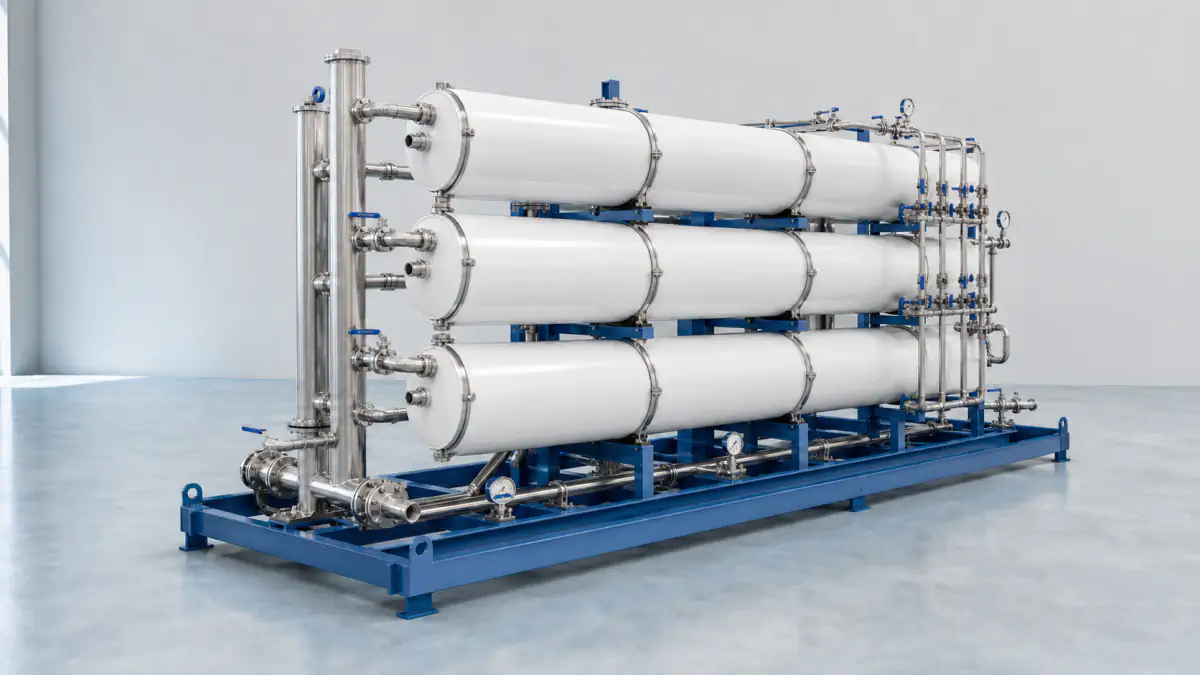 Modular high-recovery reverse-osmosis pressure-vessel train