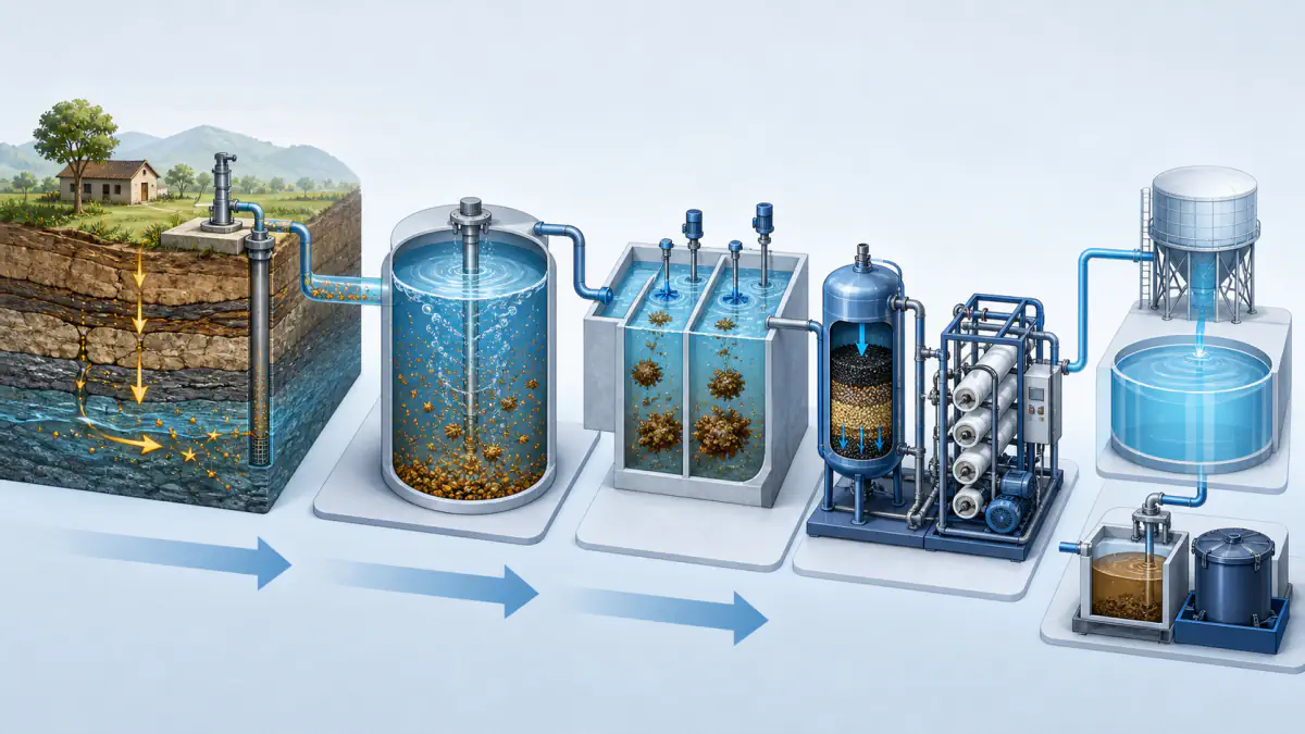 Arsenic journey from geological leaching to oxidation, adsorption, membrane polishing and residuals capture
