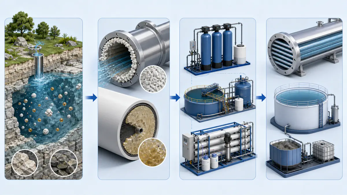 Hardness and silica journey from mineral-rich groundwater to scale formation, softening, membrane treatment and residuals capture